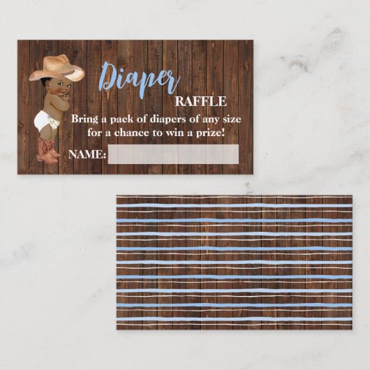Little AA Cowboy Luier Raffle Ticket Baby shower (Voorkant / Achterkant)