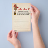 Little AA Fireman Wie ben ik Baby shower Game Kaar Flyer (Hand)
