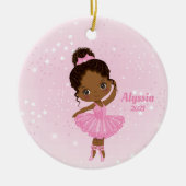 Little African American Ballerina Round Ornament (Voorkant)