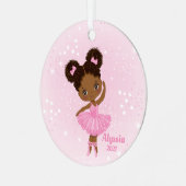 Little African American Ballerina Round Ornament (Voorkant links)