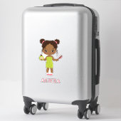 Little African American Spa Girl Vinyl Sticker (Koffer)