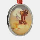 Little African Girl on Beach Metalen Ornament (Rechts)