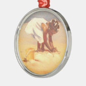 Little African Girl on Beach Metalen Ornament (Links)