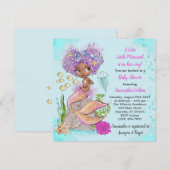 Little African Mermaid Baby shower Invitation Kaart (Voorkant / Achterkant)