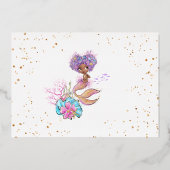 Little Afroamerican Mermaid Birthday Real Folie Uitnodiging (Achterkant)