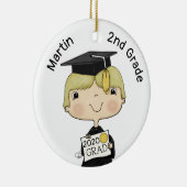 Little Afstuderen Boy Blond Hair Keramisch Ornament (Rechts)