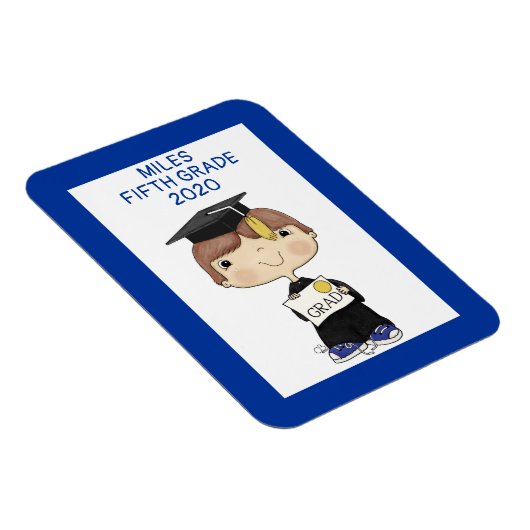 Little Afstuderen Boy Brown Hair Magneet (Rechterzijde)