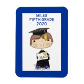 Little Afstuderen Boy Brown Hair Magneet (Verticaal)