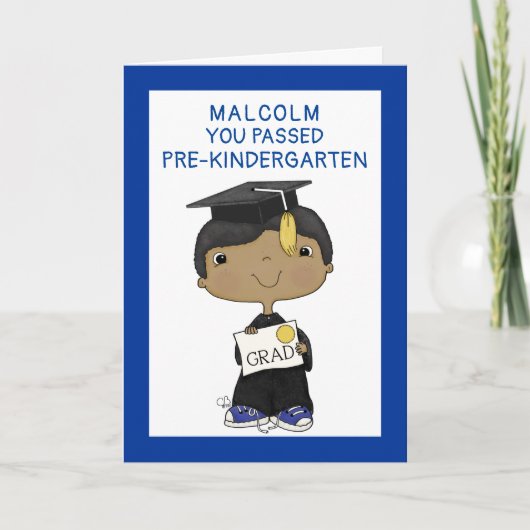 Little Afstuderen Boy Dark Skin Kaart (Voorkant)