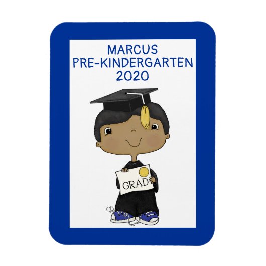 Little Afstuderen Boy Dark Skin Magneet (Verticaal)