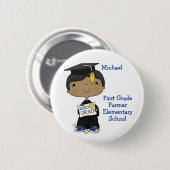 Little Afstuderen Boy Dark Skin Ronde Button 5,7 Cm (Voorkant /achterkant)