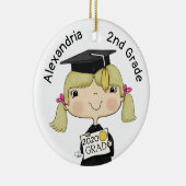Little Afstuderen Girl Blond Hair Keramisch Ornament (Rechts)