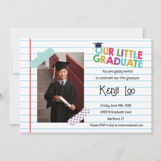 Little Afstuderen Invitation Kaart (Voorkant)