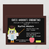 Little Afstuderen Owl Invite Kaart (Voorkant / Achterkant)
