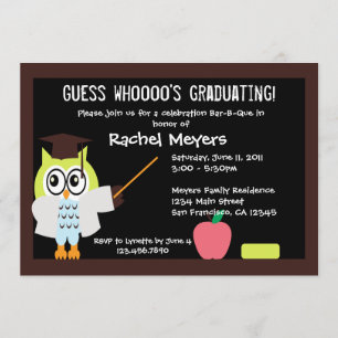 Little Afstuderen Owl Invite Kaart