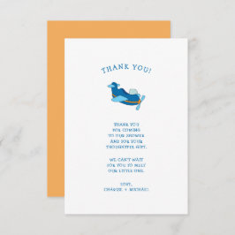 Little Airplane baby shower bedankbriefje Bedankkaart