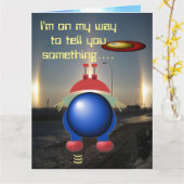 Little Alien Happy Birthday Kaart (Gele Bloem)