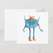 Little Alien Pi Bedankkaart (Voorkant / Achterkant)