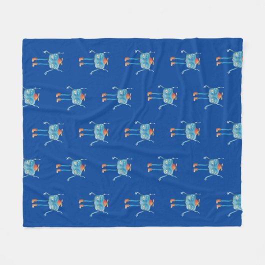 Little Alien Pi Fleece Deken (Voorkant (Horizontaal))