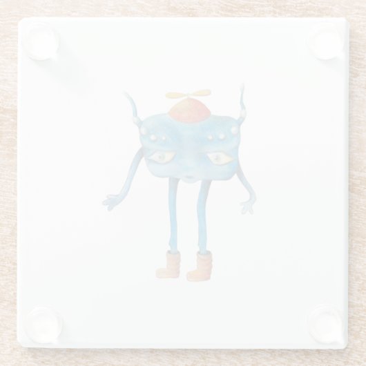 Little Alien Pi Glazen Onderzetter (Achterkant)