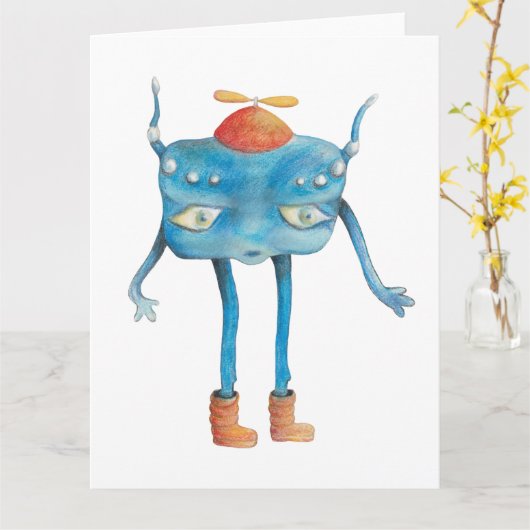 Little Alien Pi Kaart (Gele Bloem)