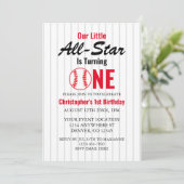 Little All Star Baseball 1e verjaardag Kaart (Staand voorkant)