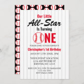 Little All Star Baseball 1e verjaardag Kaart (Voorkant / Achterkant)