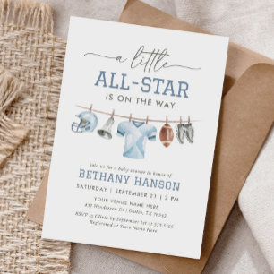 Little All Star Football Baby shower Kaart