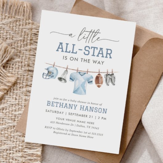 Little All Star Football Baby shower Kaart