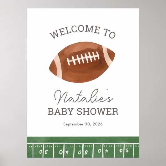 Little All Star Football Baby shower Welkomstbord Poster (Voorkant)