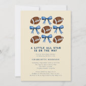 Little All Star Football en Bows Baby shower Kaart (Voorkant)