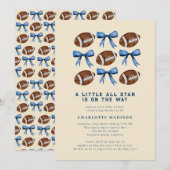 Little All Star Football en Bows Baby shower Kaart (Voorkant / Achterkant)