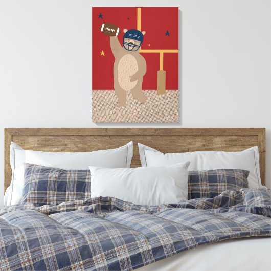 Little All-Star Touchdown Teddy Canvasprint Canvas Afdruk (Insitu (Slaapkamer))
