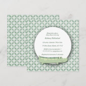 Little Alligator Square Baby shower Invite Kaart (Voorkant / Achterkant)