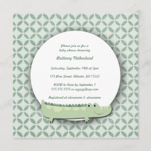 Little Alligator Square Baby shower Invite Kaart