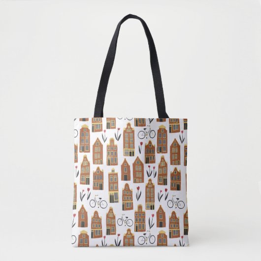 Little Amsterdam Houses Dutch Canal House Tote Bag (Voorkant)