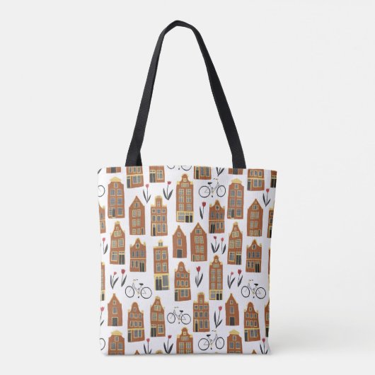 Little Amsterdam Houses Dutch Canal House Tote Bag (Achterkant)