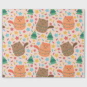 Little and cute Christmas Kitten Cadeaupapier (Vlak)