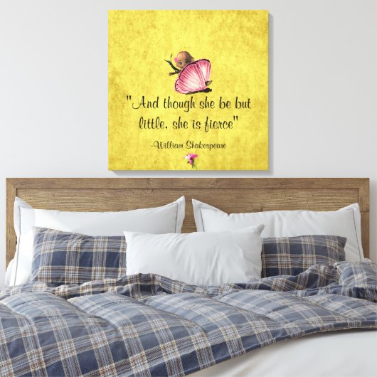 Little and Fierce Shakespeare Wrapped Canvas (Insitu (Slaapkamer))