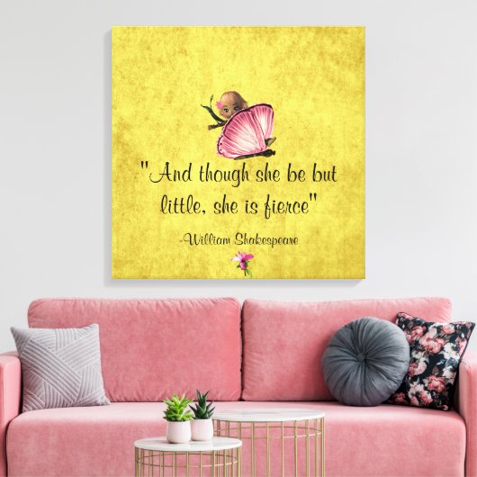 Little and Fierce Shakespeare Wrapped Canvas (Insitu (Woonkamer))
