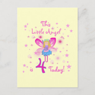 Little Angel 4th Verjaardag T-shirts en geschenken Briefkaart