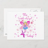 Little Angel 4th Verjaardag T-shirts en geschenken Briefkaart (Voorkant / Achterkant)