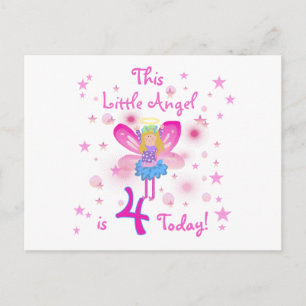 Little Angel 4th Verjaardag T-shirts en geschenken Briefkaart