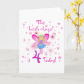 Little Angel 4th Verjaardag T-shirts en geschenken Kaart (Gele Bloem)