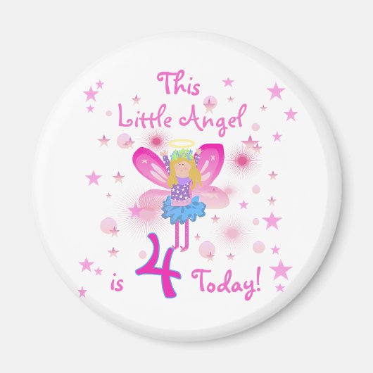 Little Angel 4th Verjaardag T-shirts en geschenken Magneet (Voorkant)
