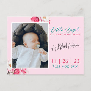 Little Angel Baby Foto Geboorte Aankondiging