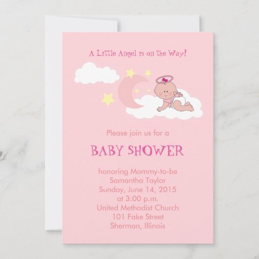 Little Angel Baby shower Invitation Kaart (Voorkant)