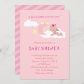 Little Angel Baby shower Invitation Kaart (Voorkant / Achterkant)