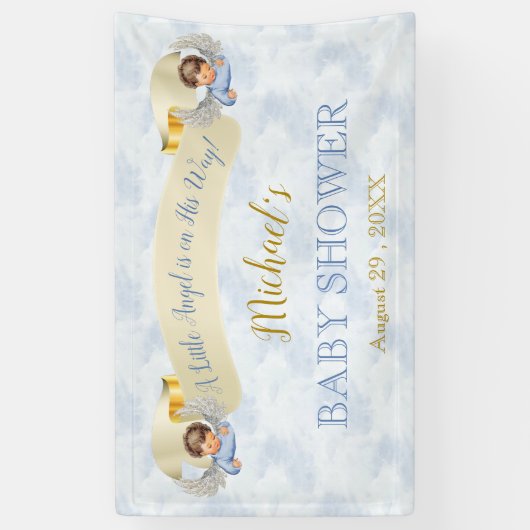 Little Angel Blue Wings Shower Banner (Verticaal)