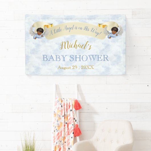 Little Angel Blue Wings Shower Banner (Insitu)